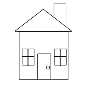 simple house front clipart