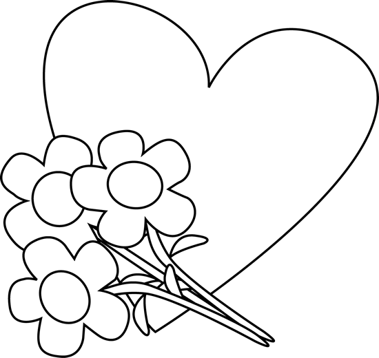 Valentines day clipart black and white heart