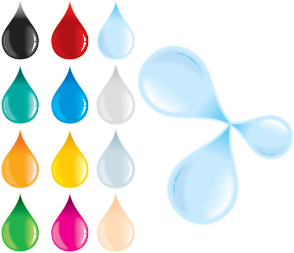 Drops of water droplets theme vector Free Vector / 4Vector