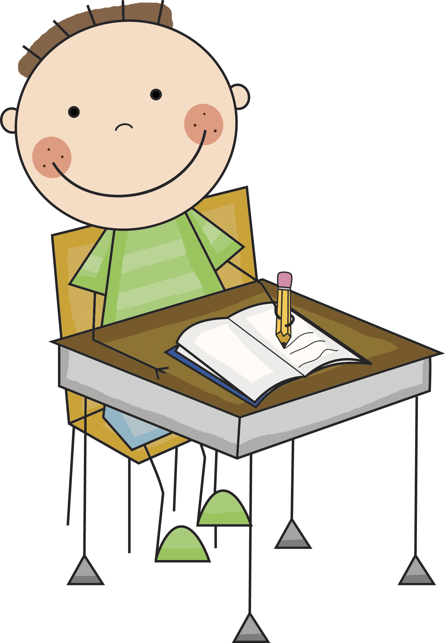 456 views Boy at desk clipart