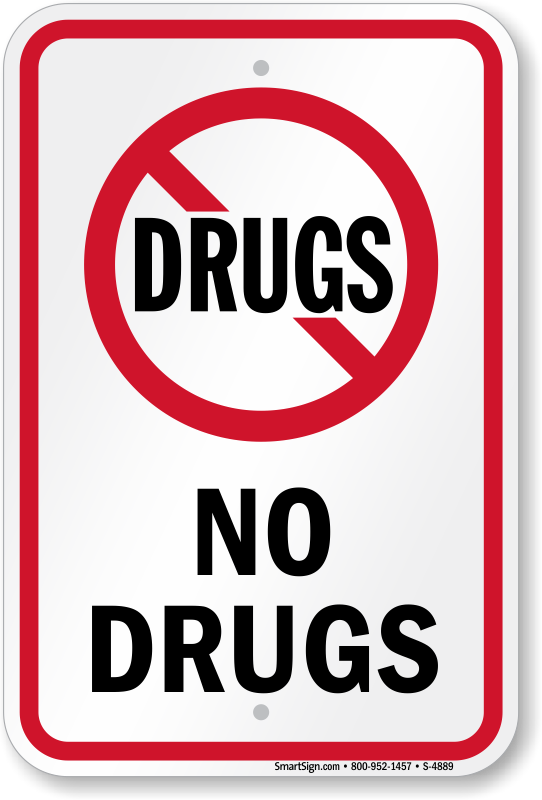 Drug FREE Area Signs - No Alcohol