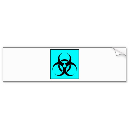 Bio Hazard or Biohazard Sign Symbol Warning Blue Bumper Stickers ...