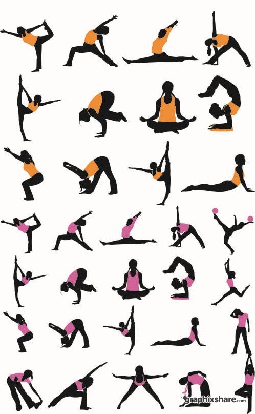 Yoga and Fitness - Vector People Pack #48 GraphixShare