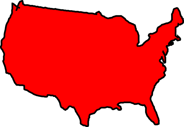 Red Map Usa.png clip art - vector clip art online, royalty free ...