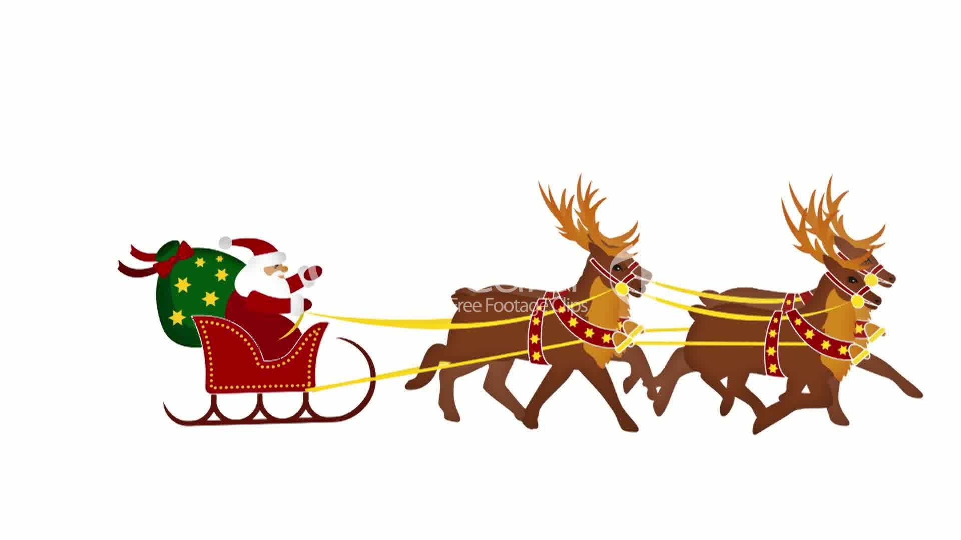 Santa Claus With Reindeer Clipart