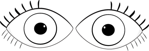 Eyes black and white clipart
