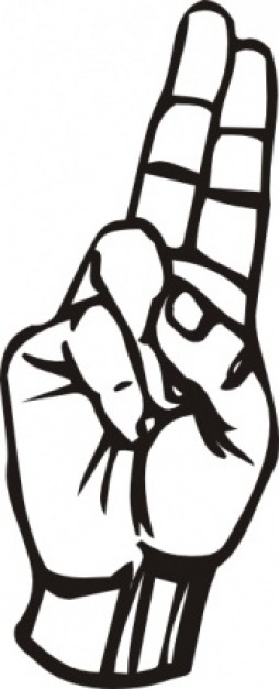 Sign Language U clip art | Download free Vector