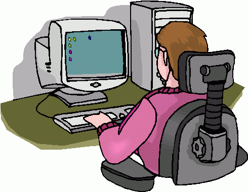 Clipart man on computer gif