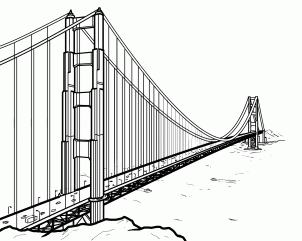 How to Draw the Golden Gate Bridge, Golden Gate Bridge, Step by ...
