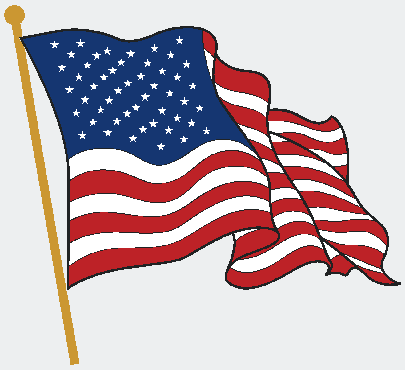 Waving American Flag Clip Art ClipArt Best