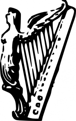 Download Angel Harp Lineart clip art Vector Free