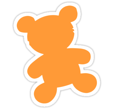 Orange Teddy Bear Silhouette" Stickers by kwg2200 | Redbubble