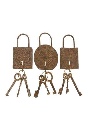 Vintage Locks And Keys Metal Wall Art Decor Sculpture
