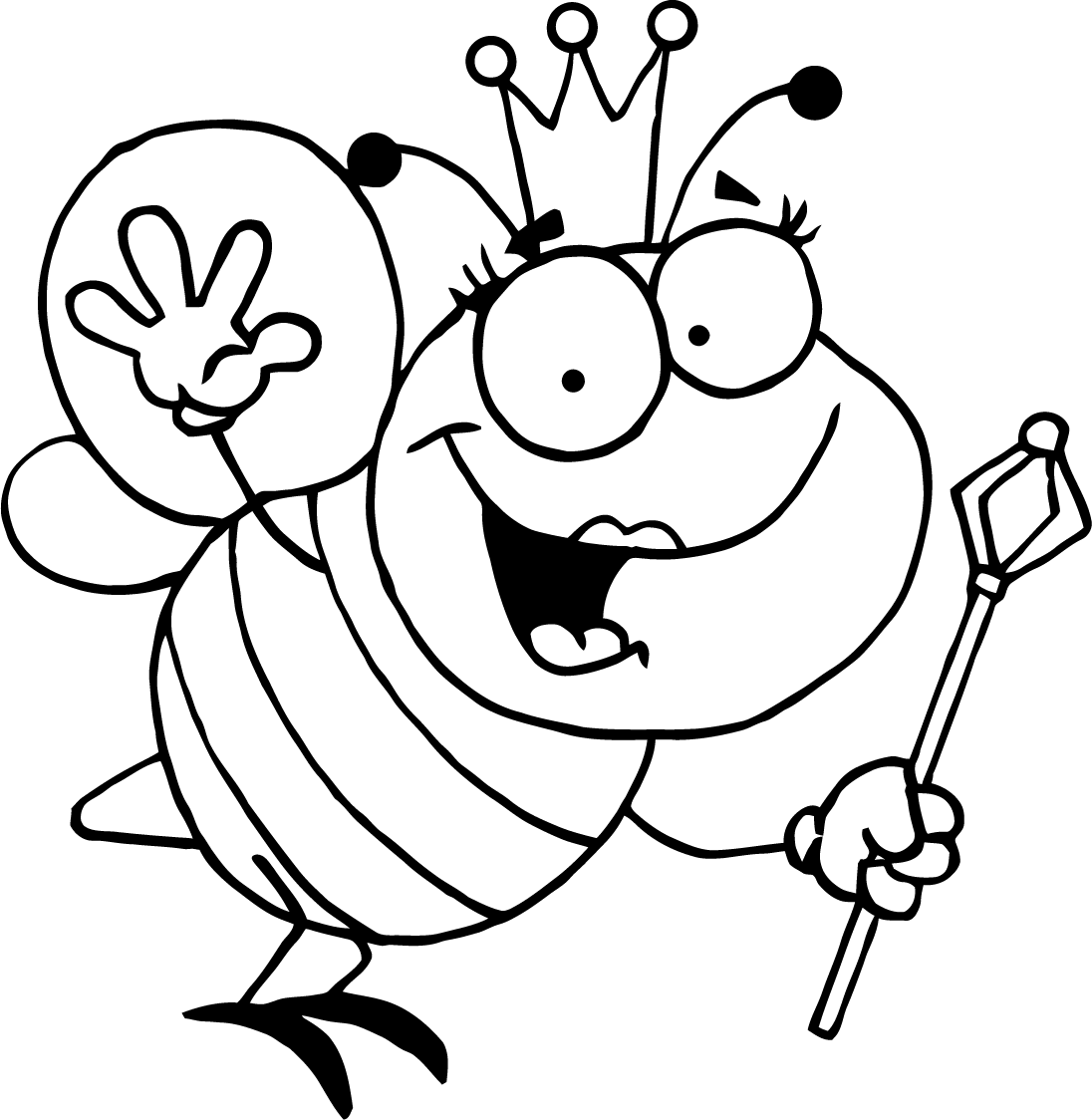 B is for bee. Queen Bee coloring page for kids | ColoringGuru