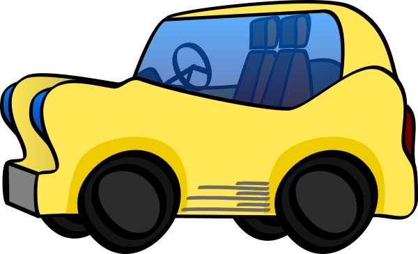 Yellow Cartoon Car Clip Art - vector clip art online ...