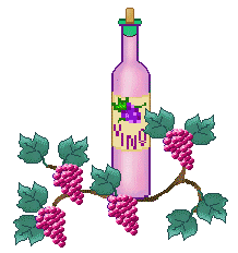 Wine clip art of red and pink wine bottles with grapes and vines ...