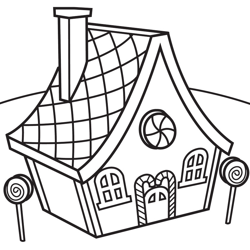 Candy House Coloring Page