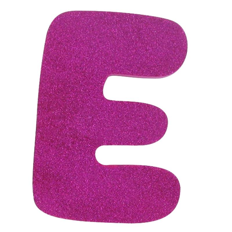 Hobbycraft Glitter Foam Letter E Pink | Hobbycraft