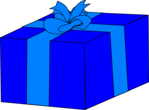 Blue Gift Box clip art - vector clip art online, royalty free ...