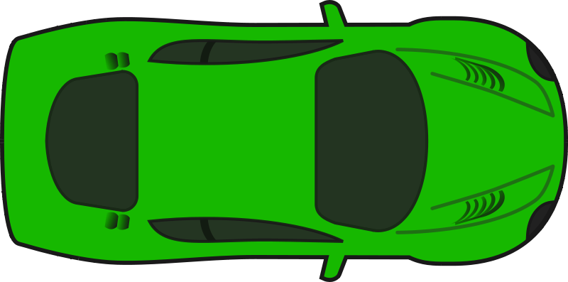 Clipart - Green Racing Car (Top View)