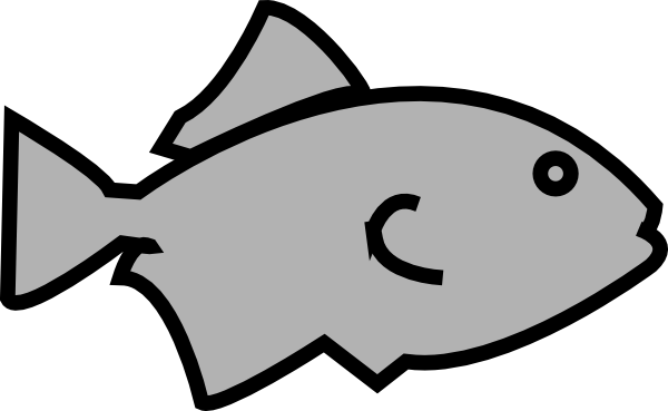 Fish Outline Grey Clip Art - vector clip art online ...