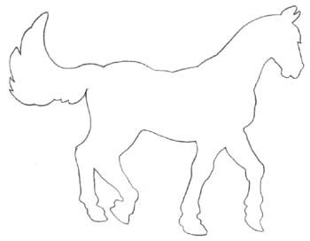 Drawings of horses, Outline drawings and Horses