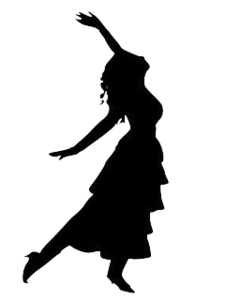 Silhouette woman dancing clipart
