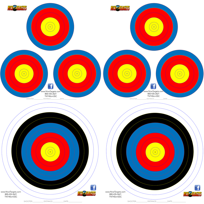 NiceTargets :: Targets Packs :: 40 40cm Single Spot Color Target Pack