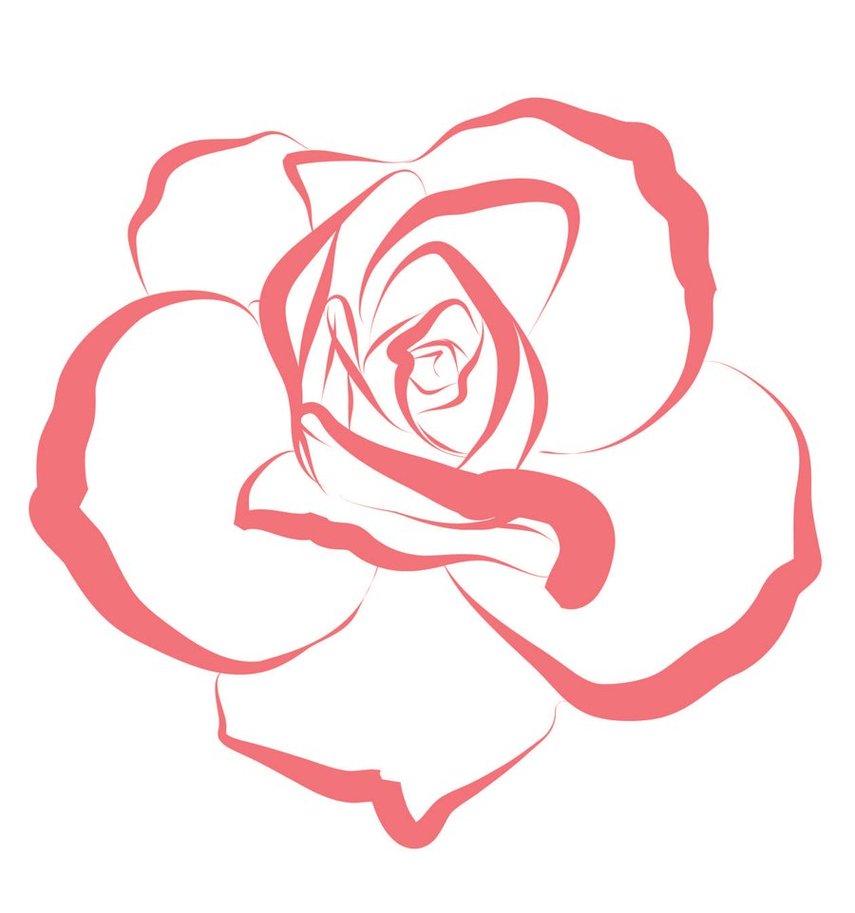 Line Rose Clipart - Free to use Clip Art Resource