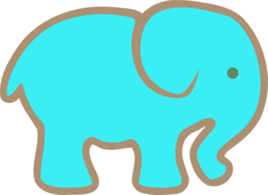 Blue Elephant Clip Art - vector clip art online ...
