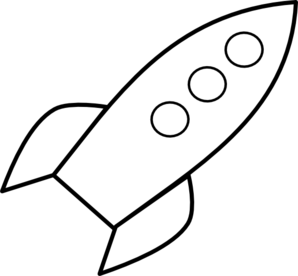 Rocket clipart black and white