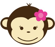 Cute baby girl monkey clipart