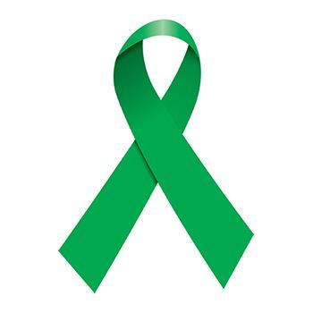 Green Awareness Ribbon Temporary Tattoo represents illnesses