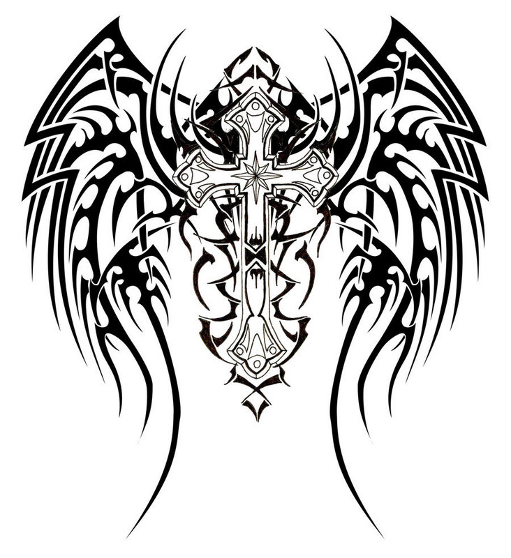 Drawings Of Crosses With Wings