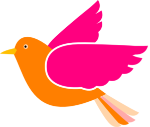 Orange Bird Right Clip Art - vector clip art online ...