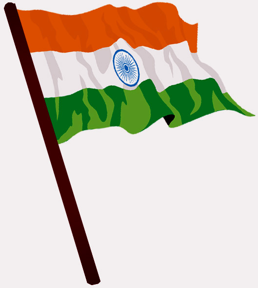 Indian flag clipart with stick