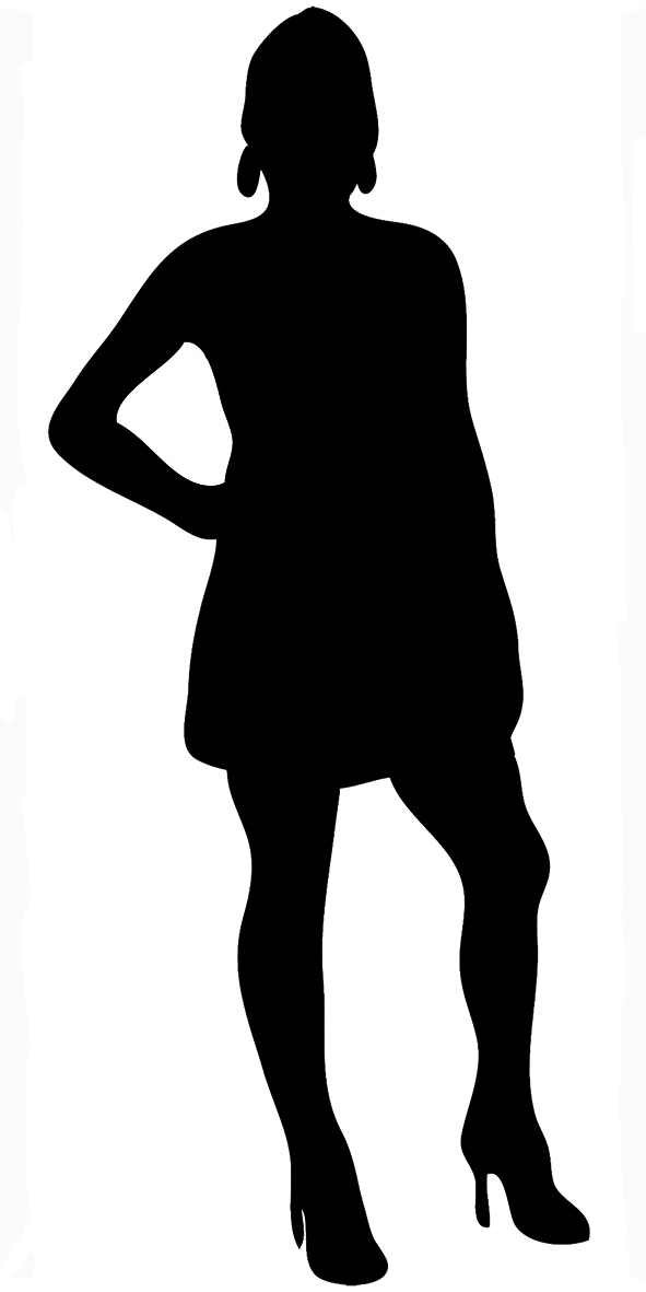 Women Dresses Silhouettes Clipart
