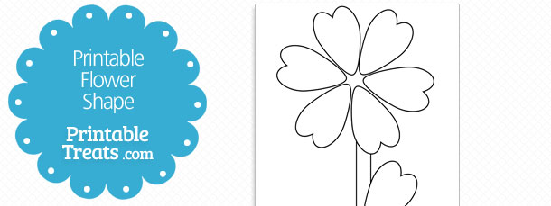 Printable Heart Shaped Leaf Flower Template — Printable Treats.com