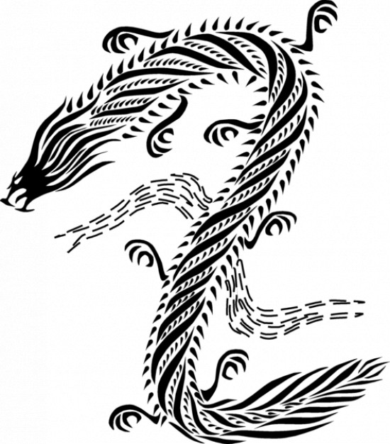 Dragon chinese style black & white | Download free Vector