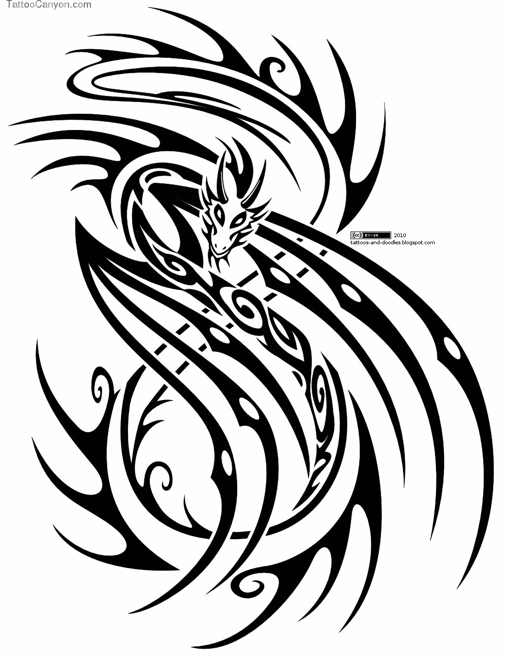 Tribal Dragon Tattoo Design Picture #