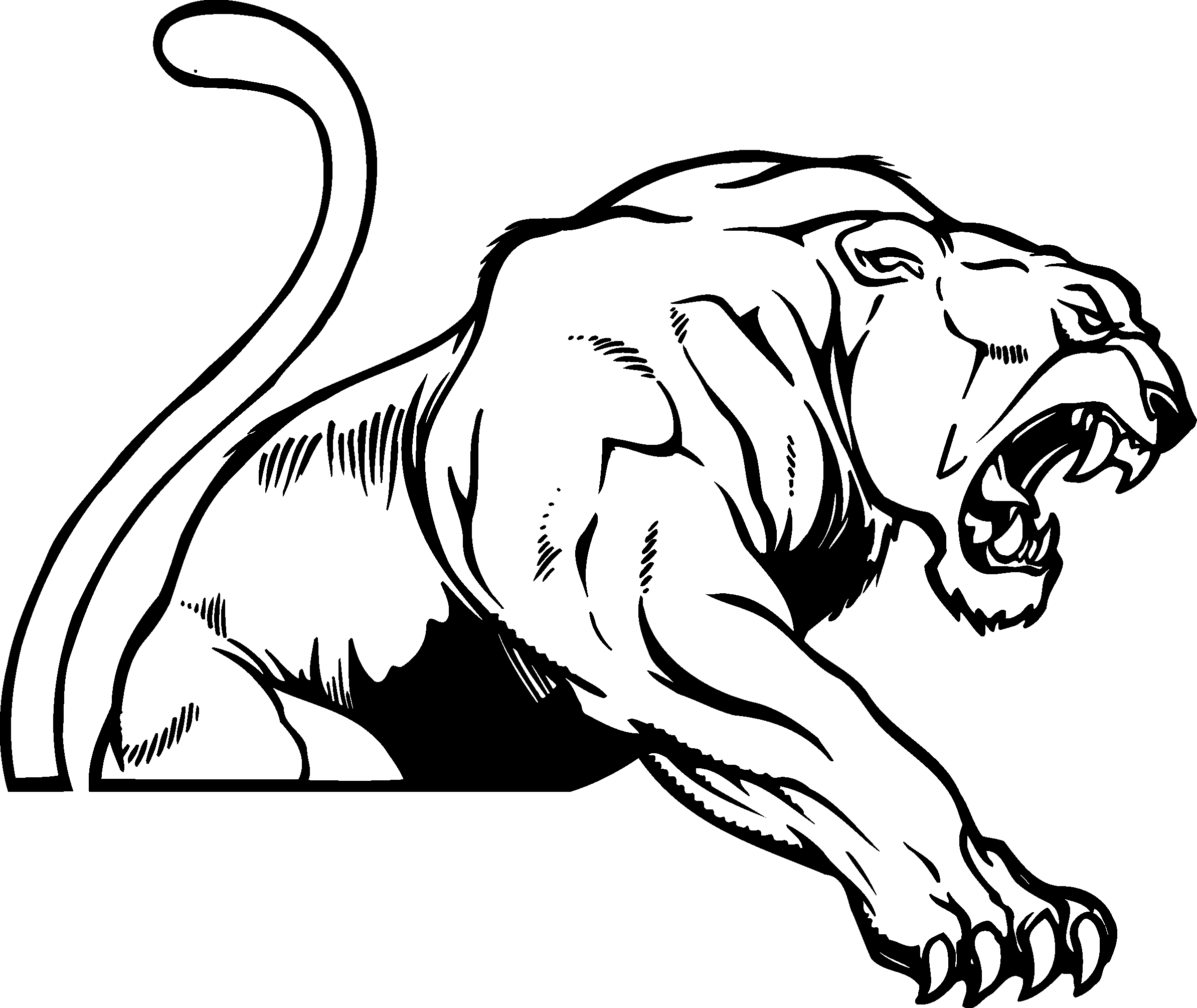 Panther mascot clip art use to create a logo decal