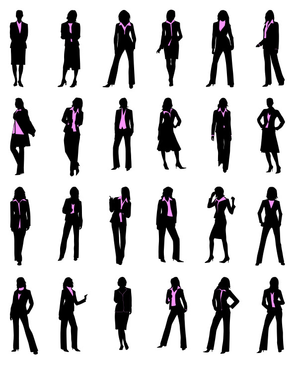 Business Woman Silhouettes Set | Free PSD Files