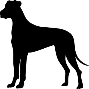 Great Dane Clipart Image - Great Dane dog silhouette