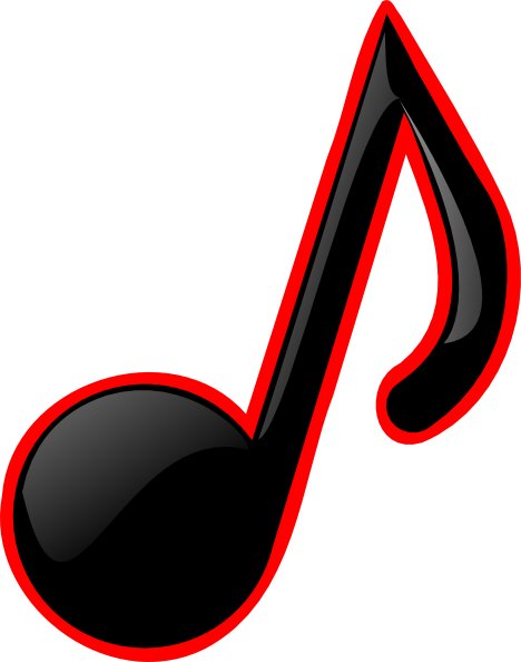 Black/red Music Note clip art - vector clip art online, royalty ...