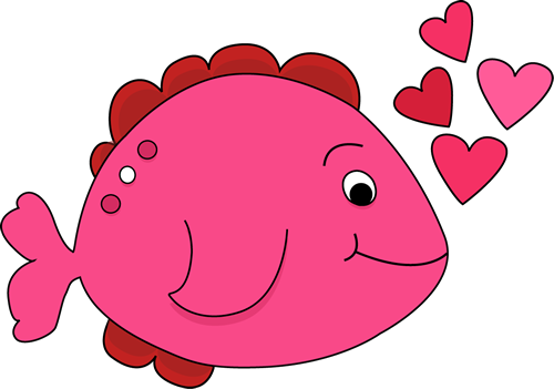 Cute Valentine's Day Fish Clip Art - Cute Valentine's Day Fish Image