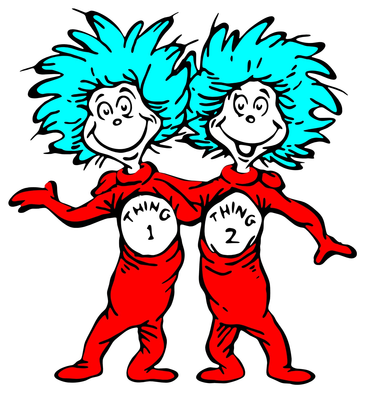 Dr. Seuss Clip Art | Thing 1 and thing 2 font Not Found | Kylees ...