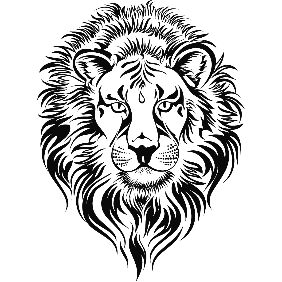 Roaring Lion Head Drawing Kids