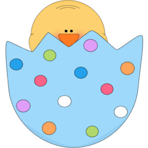 Easter Chick in a Cracked Easter Egg Clip Art - Polyvore
