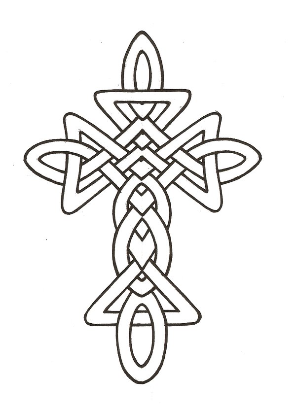 Celtic Cross Line Drawing