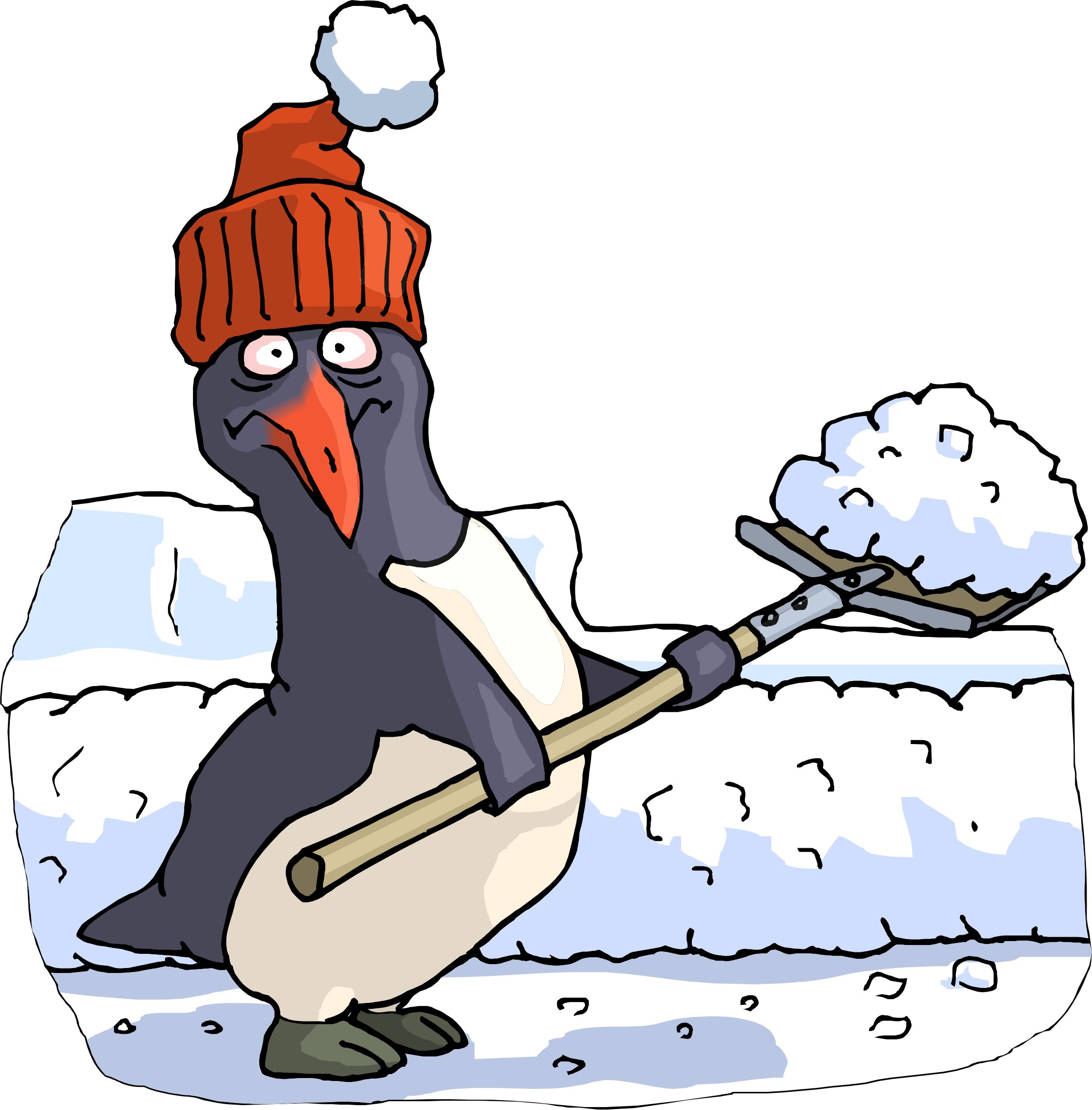 Free clipart cartoon image of man shoveling snow - ClipartFox